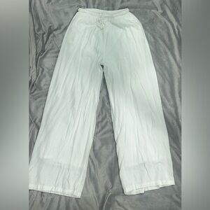 White linen Drawstring Pants